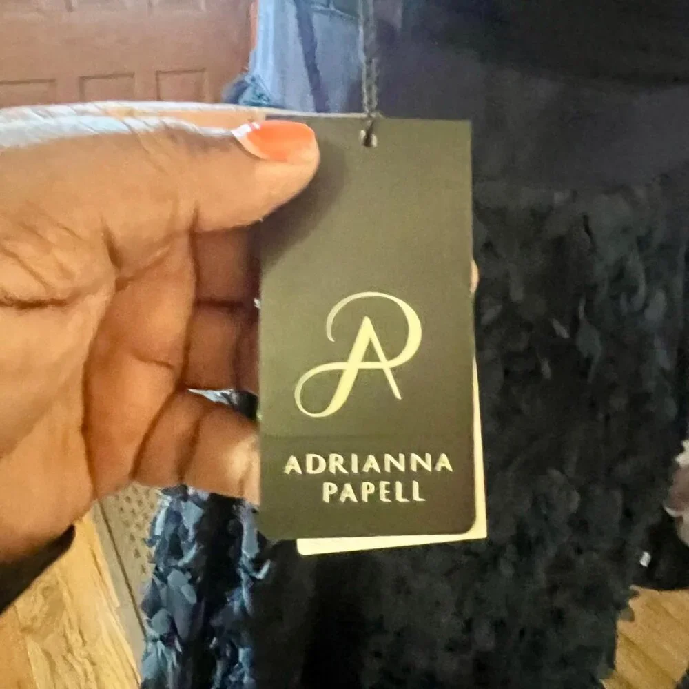 Adrianna Papell Floral Embroidered Illusion Gown - Picture 6 of 16